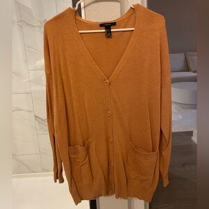 Forever 21 Orange Cardigan